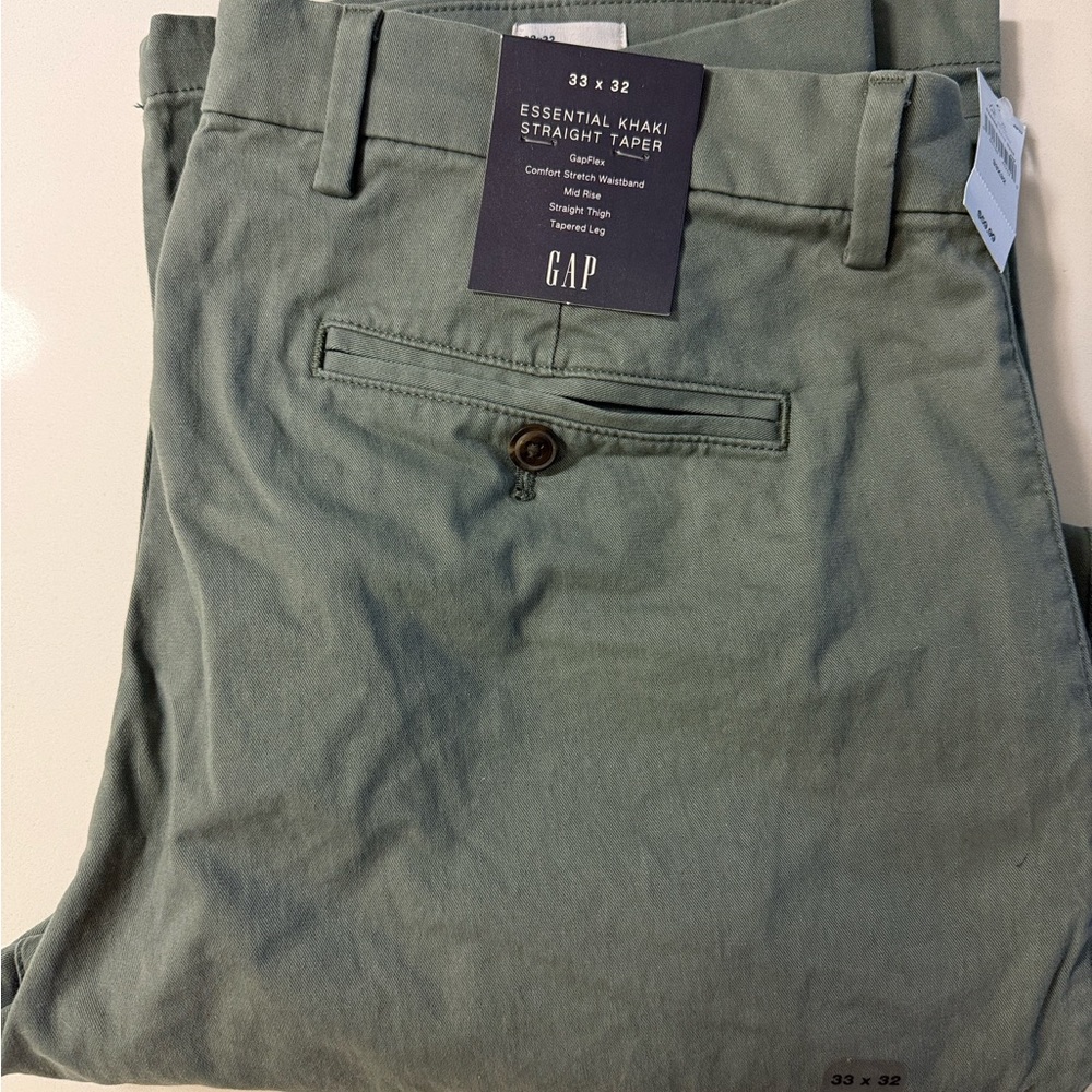GAP Men's Khaki Straight Taper Pants - Olive